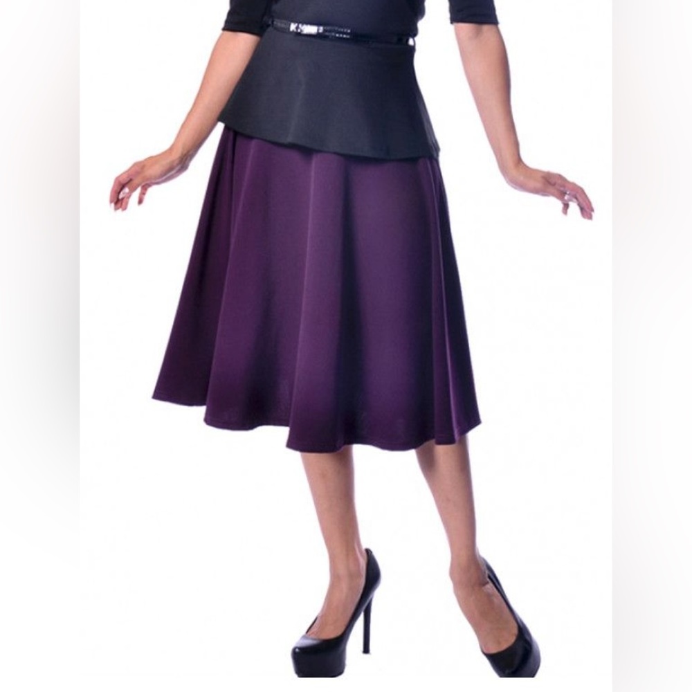 Modcloth Bugle Joy / Steady Clothing High Waist Thrills Skirt in Purple